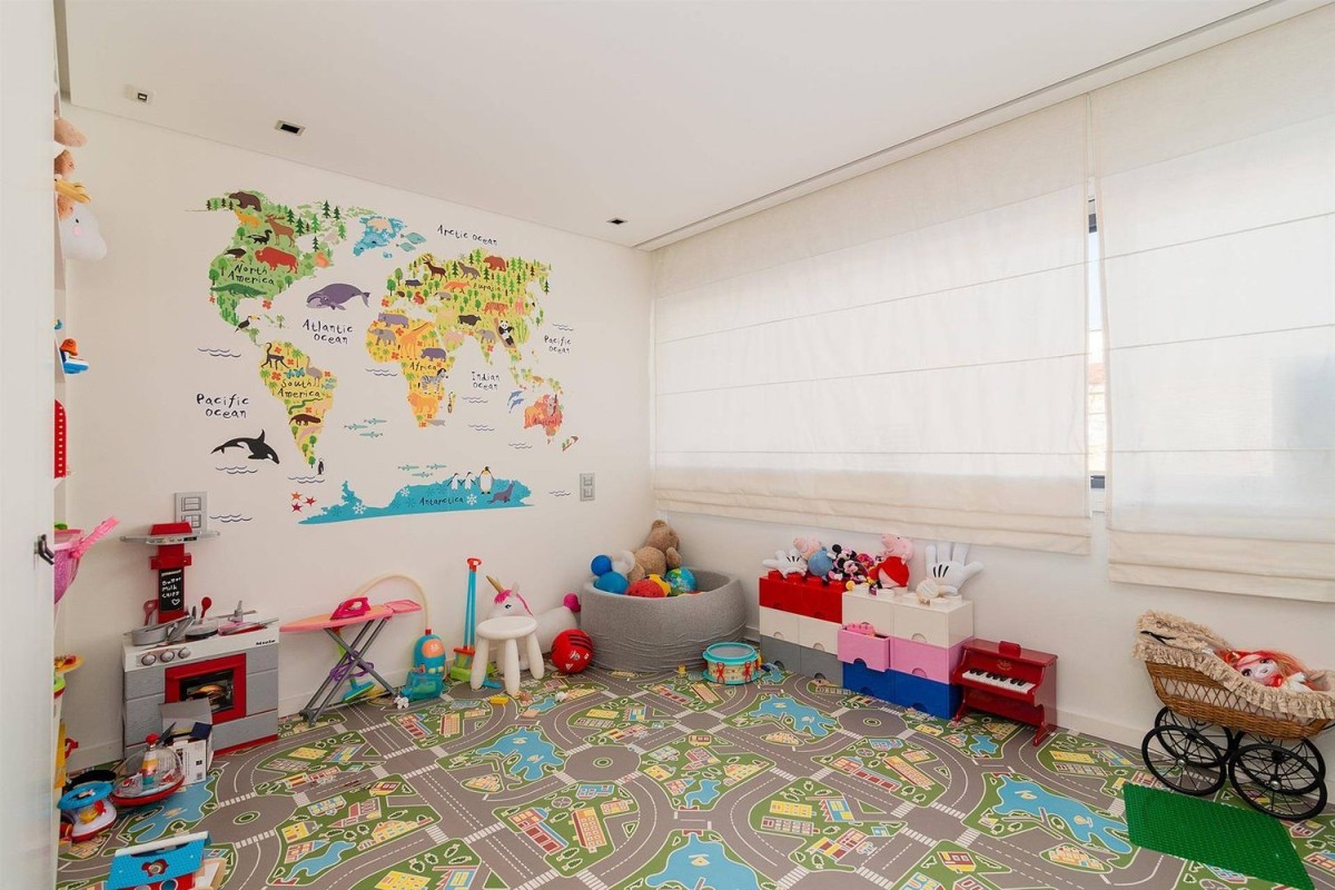 The apartment is also home to beautifully decorated kids' rooms