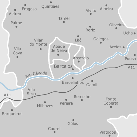 Mapa de Barcelos, Portugal - Dobrar Fronteiras
